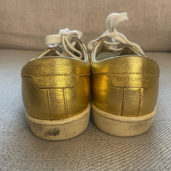 Saint Laurent Gold Sneakers 36 - Picture 2 of 9